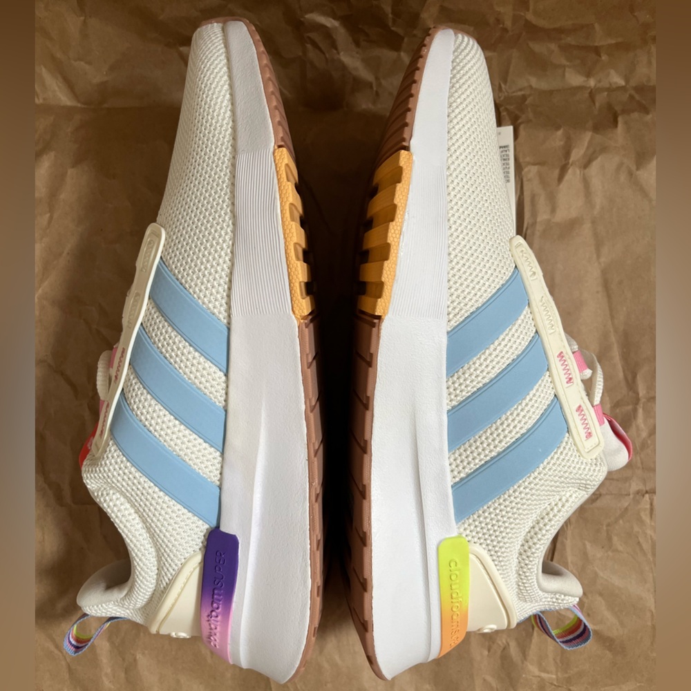 Adidas Womens Racer TR21 Off-White/Multicolor Size 7 Running Shoes - Picture 7 of 13